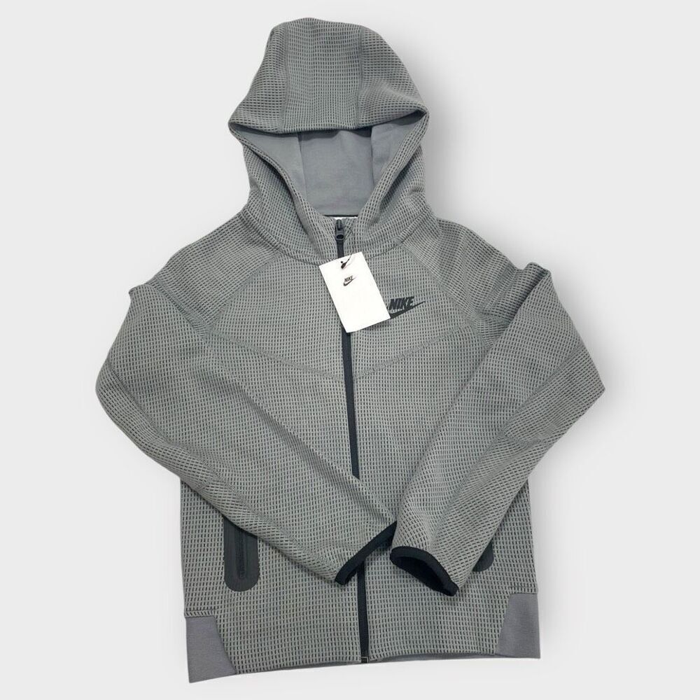 Nike Sportswear Tech Fleece Kids Winterized Full-Zip Gray Black Hoodie size S